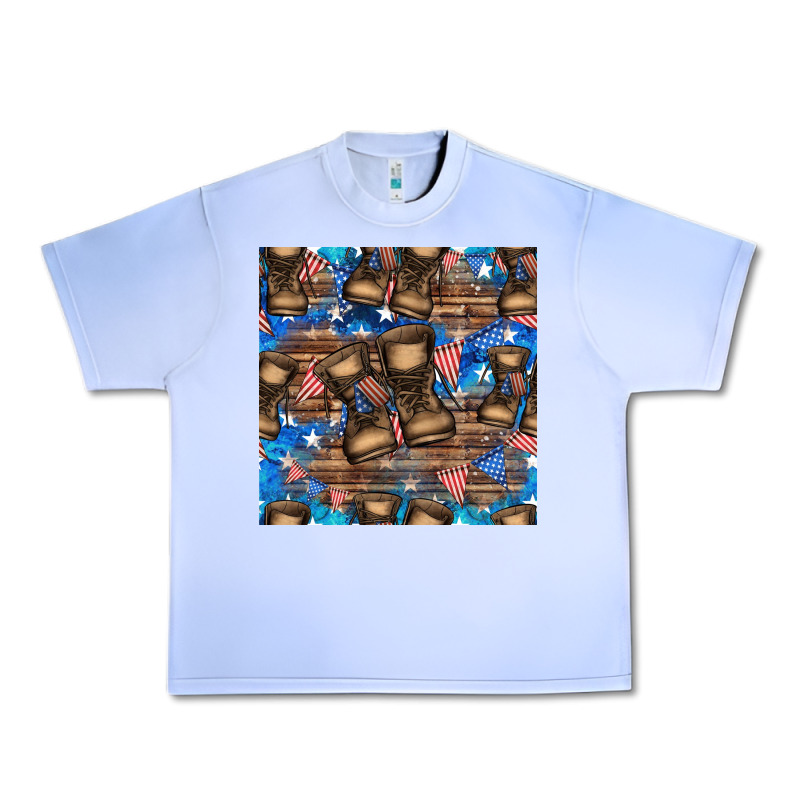 4th Of Juky Veteran Boots Seamless Pattern Urban Heavy Tee by HRA Design Shop | Teevron