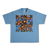 Pebble Blue 4th of juky veteran boots seamless pattern Urban Heavy Tee - HRA Design Shop