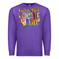 Purple rockin that daycare life Premium Sweatshirt - NancyCooperArtShop