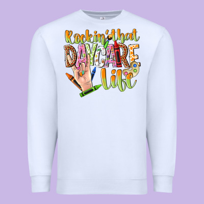 Rockin That Daycare Life Premium Sweatshirt Designed By Nancycooperartshop