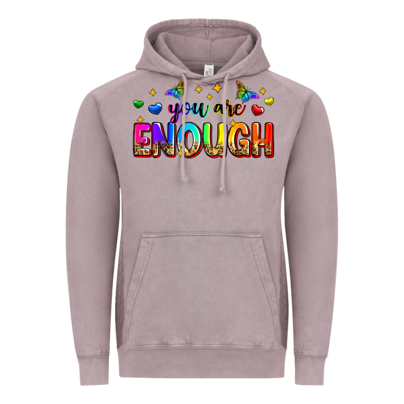 You Are Enough Vintage Hoodie by Zillion Design Studio | Teevron