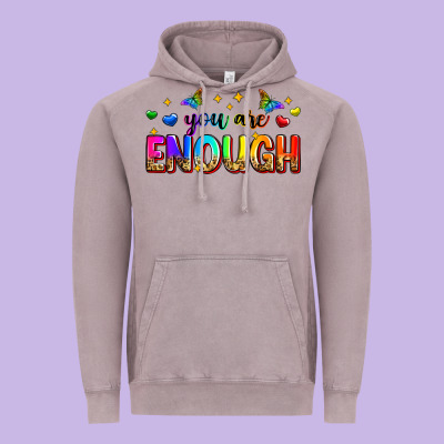 You Are Enough Vintage Hoodie Designed By Zillion Design Studio