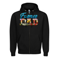 Black Western Farmer Dad Zipper Hoodie - LillyAllenDesigns