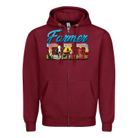 Burgundy Western Farmer Dad Zipper Hoodie - LillyAllenDesigns