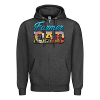 Charcoal Heather Western Farmer Dad Zipper Hoodie - LillyAllenDesigns