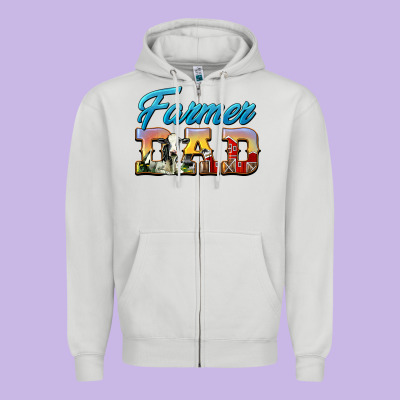 Western Farmer Dad Zipper Hoodie Designed By Lillyallendesigns