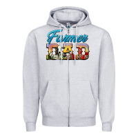 Heather Grey Western Farmer Dad Zipper Hoodie - LillyAllenDesigns