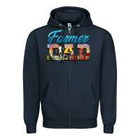 Navy Western Farmer Dad Zipper Hoodie - LillyAllenDesigns