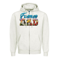 Oatmeal Heather Western Farmer Dad Zipper Hoodie - LillyAllenDesigns