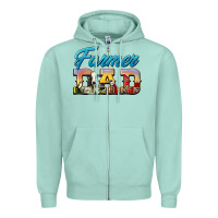 Seafoam Western Farmer Dad Zipper Hoodie - LillyAllenDesigns