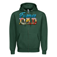 Sports Green Western Farmer Dad Zipper Hoodie - LillyAllenDesigns