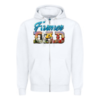 White Western Farmer Dad Zipper Hoodie - LillyAllenDesigns