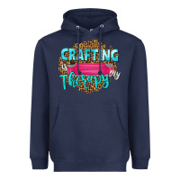 Navy crafting is my therapy Heavyweight Hoodie - NancyCooperArtShop