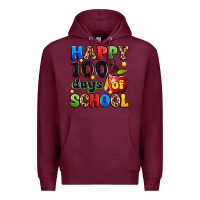 Burgundy happy 100 th days of school Premium Hoodie - Artiststas