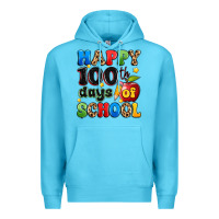 Ocean Blue happy 100 th days of school Premium Hoodie - Artiststas