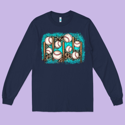 Baseball Background Long Sleeve Tee Designed By Jahusdesignshop