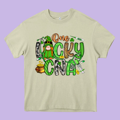 One Lucky Cna Heavy Core Tee Designed By Artiststas