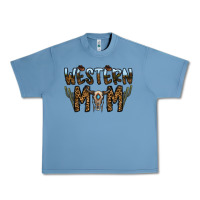 Pebble Blue western mom Urban Heavy Tee - CowhideDigitalArt