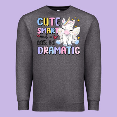 Cute Smart And A Little Bit Dramatic Premium Sweatshirt Designed By Maliassmallbusiness