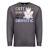 Charcoal Heather cute smart and a little bit dramatic Premium Sweatshirt - MaliasSmallBusiness