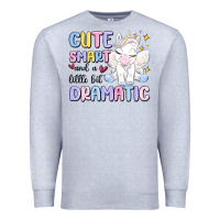 Heather Grey cute smart and a little bit dramatic Premium Sweatshirt - MaliasSmallBusiness