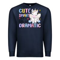 Navy cute smart and a little bit dramatic Premium Sweatshirt - MaliasSmallBusiness