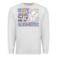 Oatmeal Heather cute smart and a little bit dramatic Premium Sweatshirt - MaliasSmallBusiness