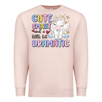 Pale Pink cute smart and a little bit dramatic Premium Sweatshirt - MaliasSmallBusiness