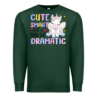Sports Green cute smart and a little bit dramatic Premium Sweatshirt - MaliasSmallBusiness