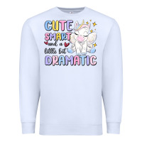 White cute smart and a little bit dramatic Premium Sweatshirt - MaliasSmallBusiness