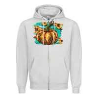 Dove Grey pumpkin western Zipper Hoodie - BarkalooDesign