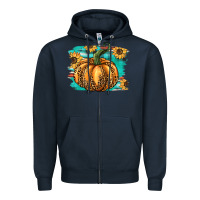 Navy pumpkin western Zipper Hoodie - BarkalooDesign