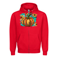 Red pumpkin western Zipper Hoodie - BarkalooDesign