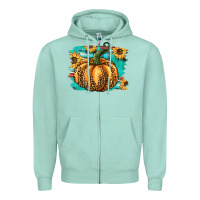 Seafoam pumpkin western Zipper Hoodie - BarkalooDesign