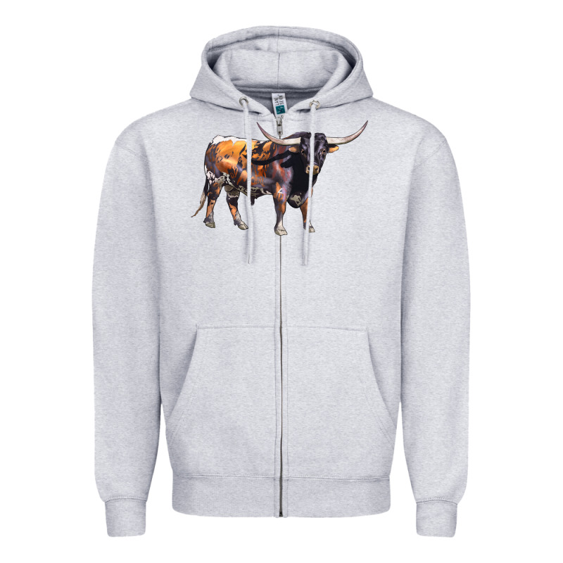 Texas Longhorn Bull Zipper Hoodie by LillyAllenDesigns | Teevron