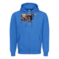 True Royal Texas Longhorn Bull Zipper Hoodie - LillyAllenDesigns