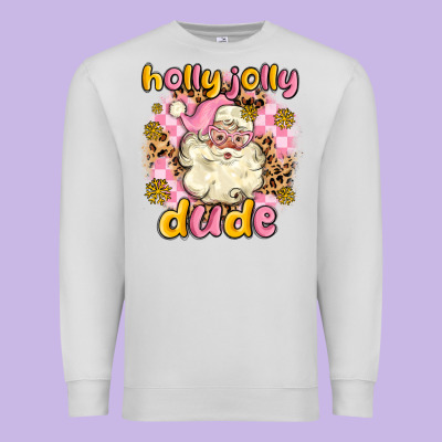 Holly Jolly Dude Premium Sweatshirt Designed By Maliassmallbusiness