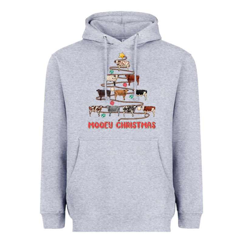 Mooey Christmas Heavyweight Hoodie by MaliasSmallBusiness | Teevron