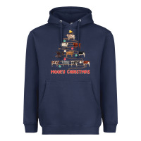 Navy mooey christmas Heavyweight Hoodie - MaliasSmallBusiness