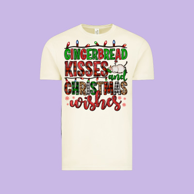 Gingerbread Kisses And Christmas Wishes Vintage Tee Designed By Fadigitalartstudio