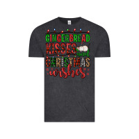 Vintage Black gingerbread kisses and christmas wishes Vintage Tee - FaDigitalArtStudio