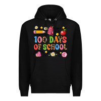 Black 100 days of school Premium Hoodie - Artiststas