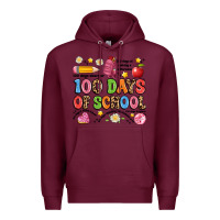 Burgundy 100 days of school Premium Hoodie - Artiststas
