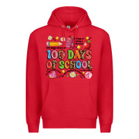 Red 100 days of school Premium Hoodie - Artiststas