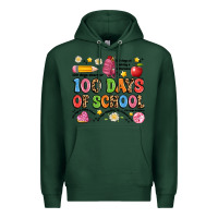 Sports Green 100 days of school Premium Hoodie - Artiststas
