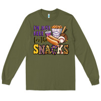 Army Green i'm just here for the snacks baseball purple and g Long Sleeve Tee - Jasminsmagicworld