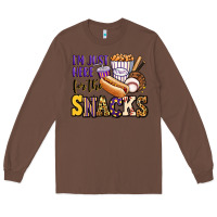 Chestnut i'm just here for the snacks baseball purple and g Long Sleeve Tee - Jasminsmagicworld