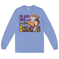 Colony Blue i'm just here for the snacks baseball purple and g Long Sleeve Tee - Jasminsmagicworld
