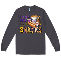Smoke i'm just here for the snacks baseball purple and g Long Sleeve Tee - Jasminsmagicworld