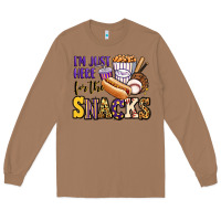 Toasted Coconut i'm just here for the snacks baseball purple and g Long Sleeve Tee - Jasminsmagicworld